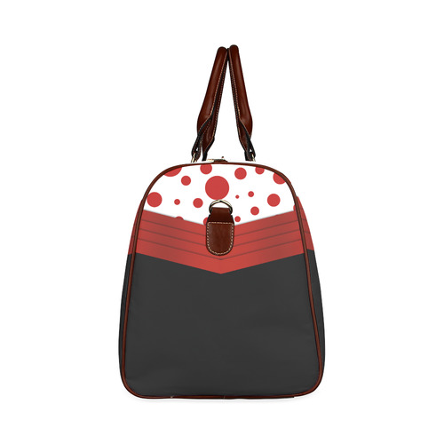 Polka Dots and Red Sash  with Black Bottom Waterproof Travel Bag/Small (Model 1639)