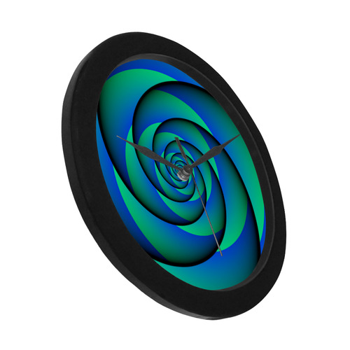 POWER SPIRAL - WAVES blue green Circular Plastic Wall clock