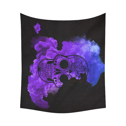 smoky skull Cotton Linen Wall Tapestry 60"x 51"