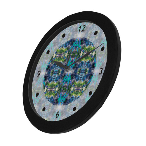 Fractal Kaleidoscope Mosaic -  Cyan Green Circular Plastic Wall clock