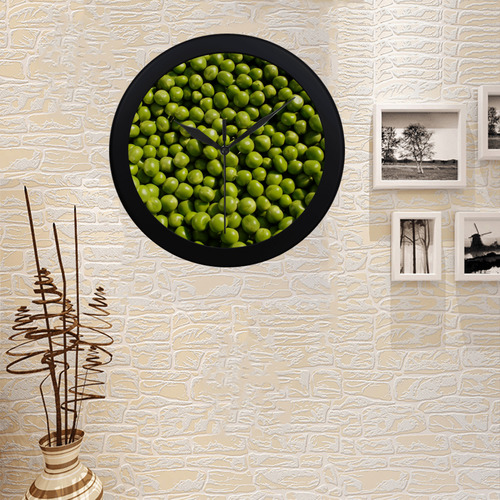 healthy peas Circular Plastic Wall clock