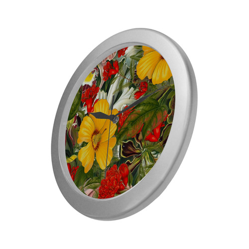 flora 1 Silver Color Wall Clock