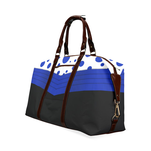 Polka Dots with Blue Sash  with Black Bottom Classic Travel Bag (Model 1643) Remake