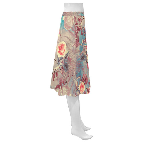 flowers 8 Mnemosyne Women's Crepe Skirt (Model D16)