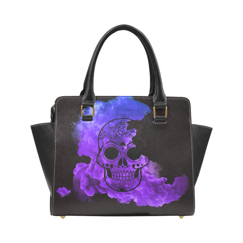 smoky skull Rivet Shoulder Handbag (Model 1645)