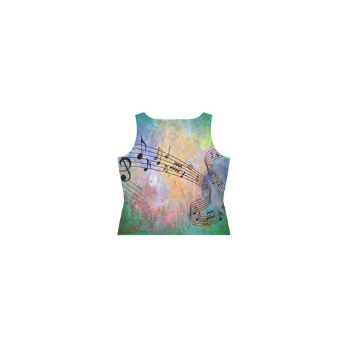 abstract music Sleeveless Splicing Shift Dress(Model D17)