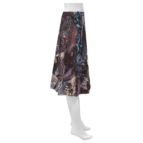 flowers 9 Mnemosyne Women's Crepe Skirt (Model D16)