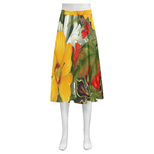 flora 1 Mnemosyne Women's Crepe Skirt (Model D16)