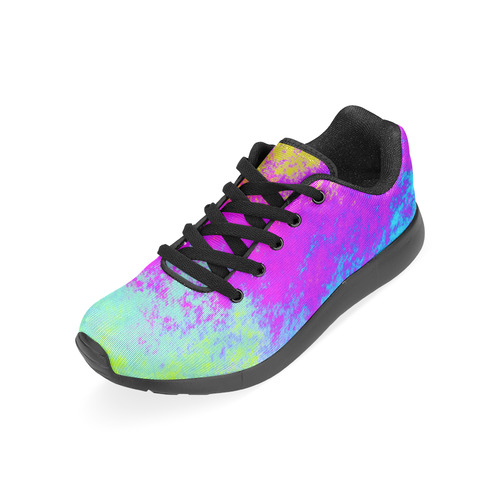 Grunge Radial Gradients Red Yellow Pink Cyan Green Men’s Running Shoes (Model 020)