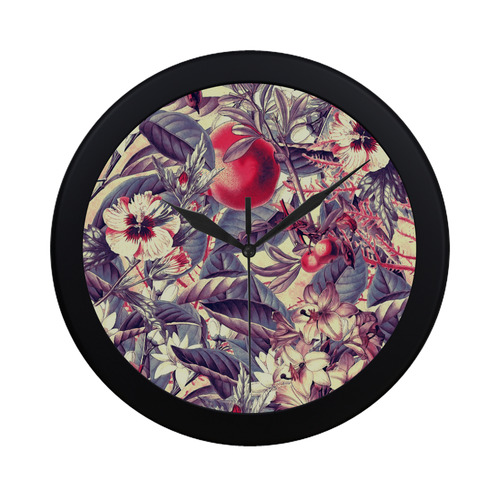 flowers 5 Circular Plastic Wall clock