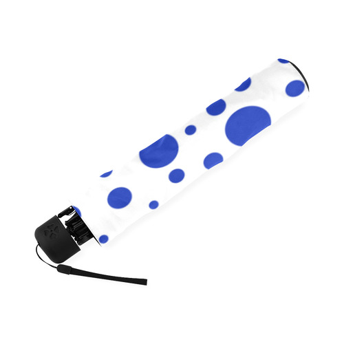 Blue Polka Dots Foldable Umbrella (Model U01)
