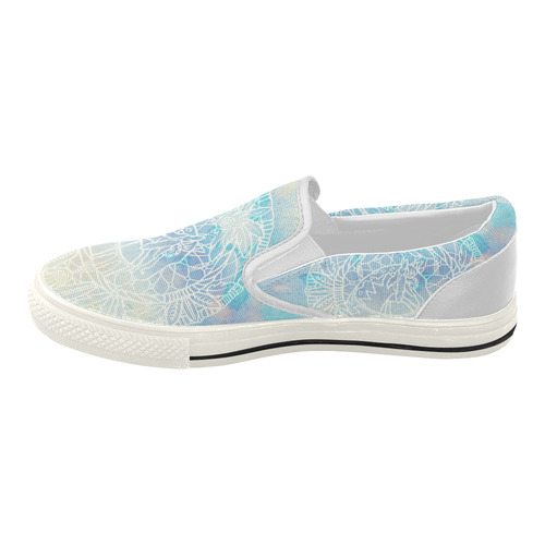 Indians Dreamcatcher HORSE Watercolor Painting Women's Slip-on Canvas Shoes (Model 019)