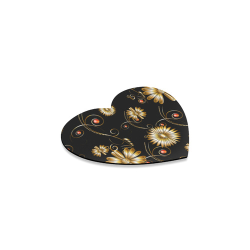 Flowers in golden colors Heart Coaster