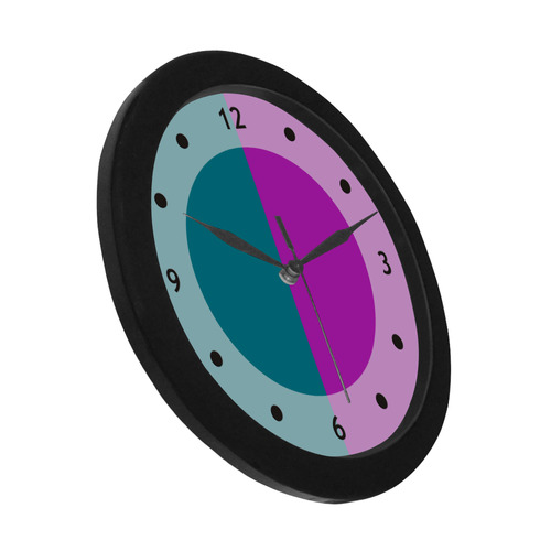 Only two Colors: Petrol Blue - Magenta Pink Circular Plastic Wall clock
