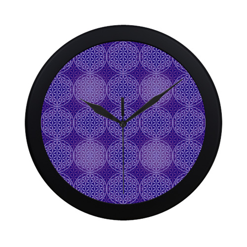 FLOWER OF LIFE stamp pattern purple violet Circular Plastic Wall clock