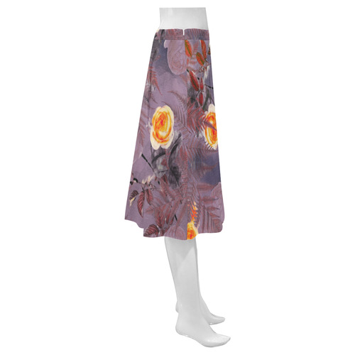 flowers 2 Mnemosyne Women's Crepe Skirt (Model D16)
