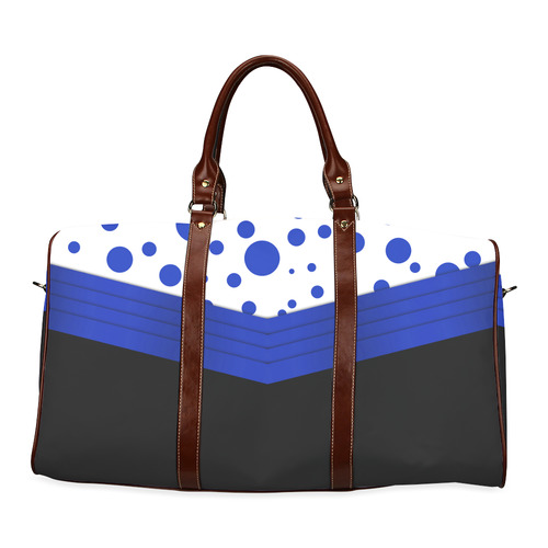 Polka Dots with Blue Sash  with Black Bottom Waterproof Travel Bag/Small (Model 1639)