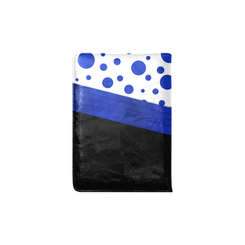 Polka Dots with Blue Sash and Black Bottom Custom NoteBook A5