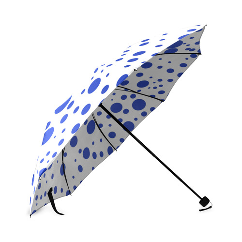 Blue Polka Dots Foldable Umbrella (Model U01)