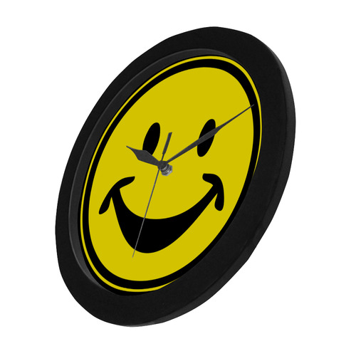 Funny yellow SMILEY for happy people Circular Plastic Wall clock