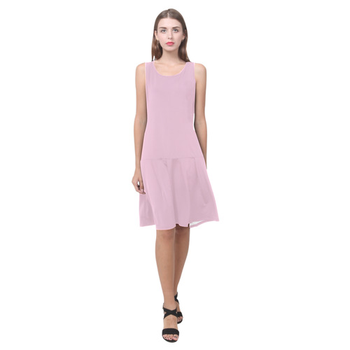 Pink Mist Sleeveless Splicing Shift Dress(Model D17)