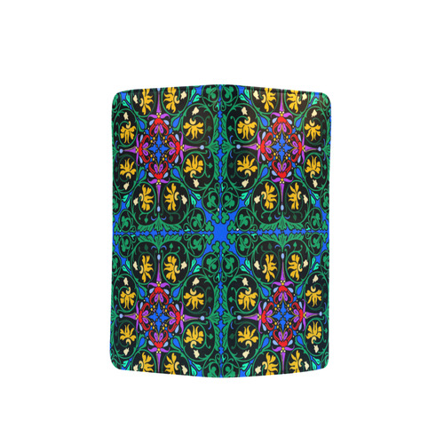 Colorful Floral Diamond Squares on Blue Men's Clutch Purse （Model 1638）