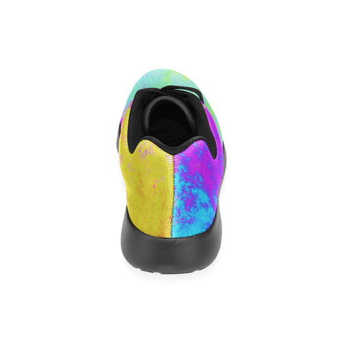 Grunge Radial Gradients Red Yellow Pink Cyan Green Men’s Running Shoes (Model 020)