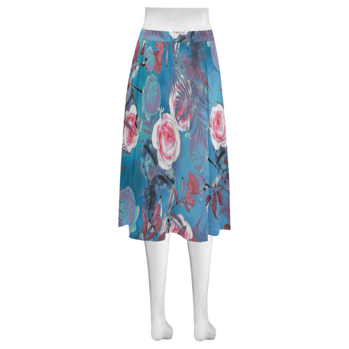 flowers 4 Mnemosyne Women's Crepe Skirt (Model D16)