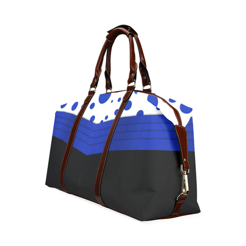 Polka Dots with Blue Sash  with Black Bottom Classic Travel Bag (Model 1643) Remake