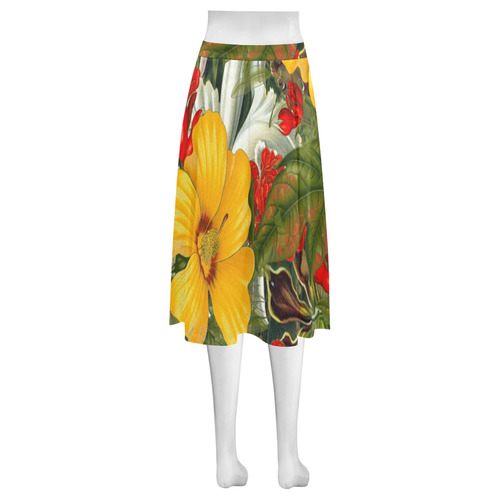 flora 1 Mnemosyne Women's Crepe Skirt (Model D16)