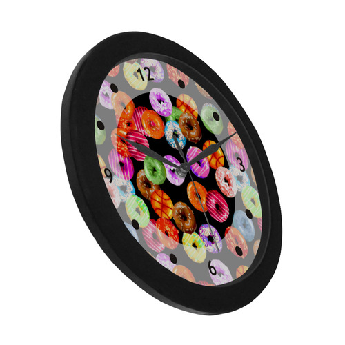 Colorful Yummy DONUTS pattern Circular Plastic Wall clock