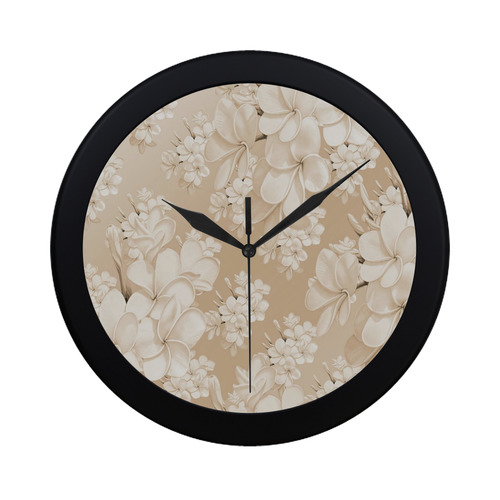 delicate floral pattern,softly Circular Plastic Wall clock