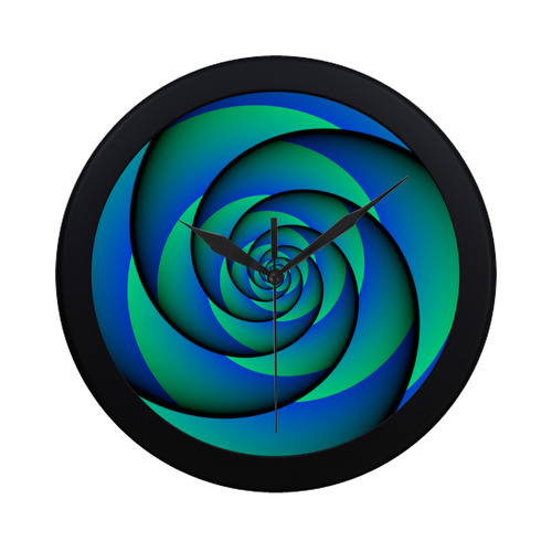 POWER SPIRAL - WAVES blue green Circular Plastic Wall clock