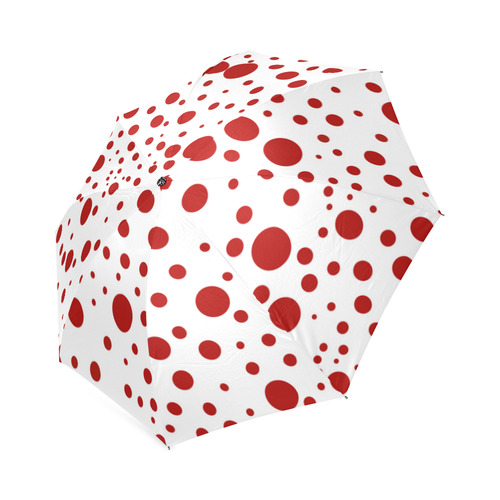 Red Polka Dots Foldable Umbrella (Model U01)