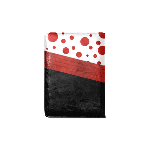Polka Dots and Red Sash with Black Bottom Custom NoteBook A5
