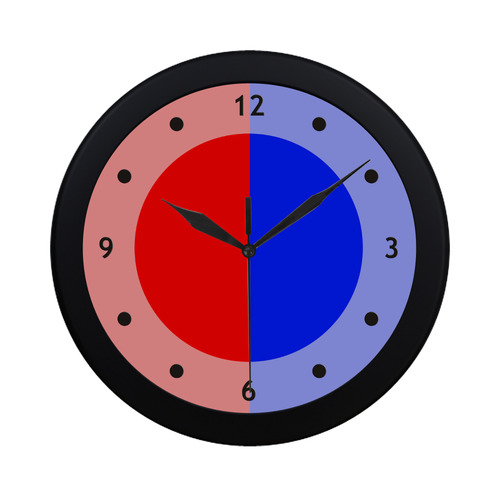 Only two Colors: Fire Red - Royal Blue Circular Plastic Wall clock