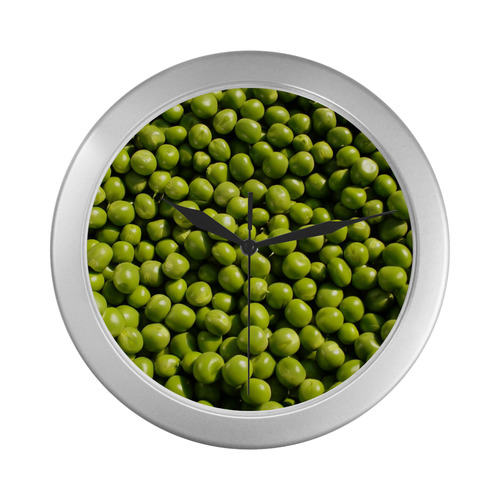 healthy peas Silver Color Wall Clock
