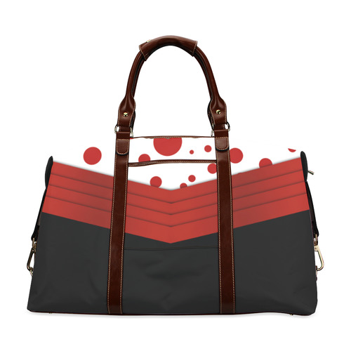 Polka Dots and Red Sash with Black Bottom Classic Travel Bag (Model 1643) Remake