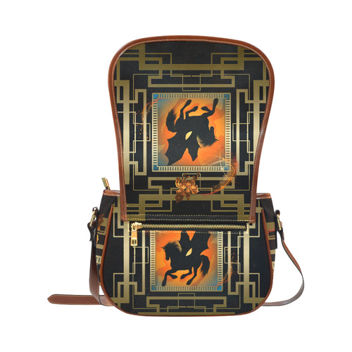 Unicorn silhouette Saddle Bag/Small (Model 1649) Full Customization