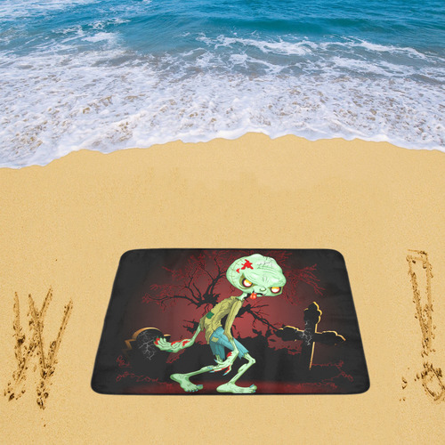 Zombie Creepy Monster Cartoon Beach Mat 78"x 60"