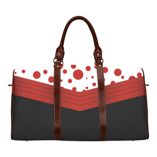 Polka Dots and Red Sash  with Black Bottom Waterproof Travel Bag/Small (Model 1639)