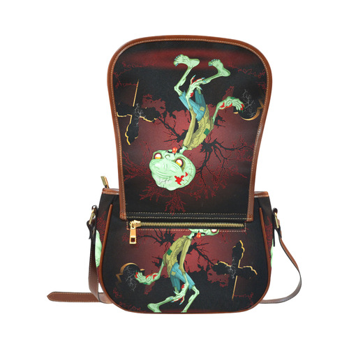 Zombie Creepy Monster Cartoon Saddle Bag/Small (Model 1649) Full Customization