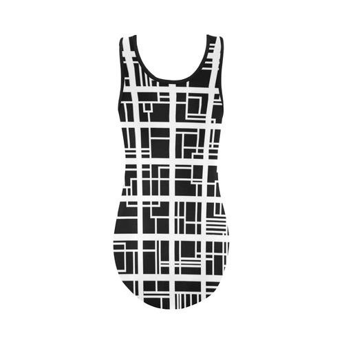 Lines and Squares Vest One Piece Swimsuit (Model S04)