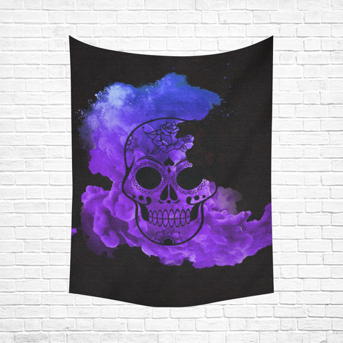 smoky skull Cotton Linen Wall Tapestry 60"x 80"