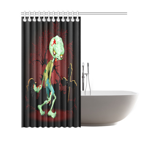 Zombie Creepy Monster Cartoon Shower Curtain 69"x70"