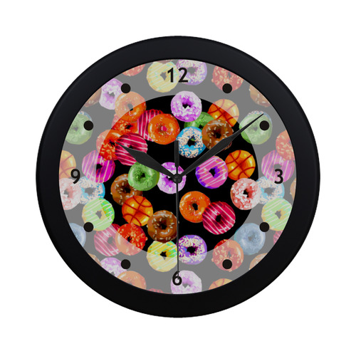 Colorful Yummy DONUTS pattern Circular Plastic Wall clock