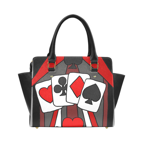 Artsy Playing Cards Abstract Classic Shoulder Handbag (Model 1653)