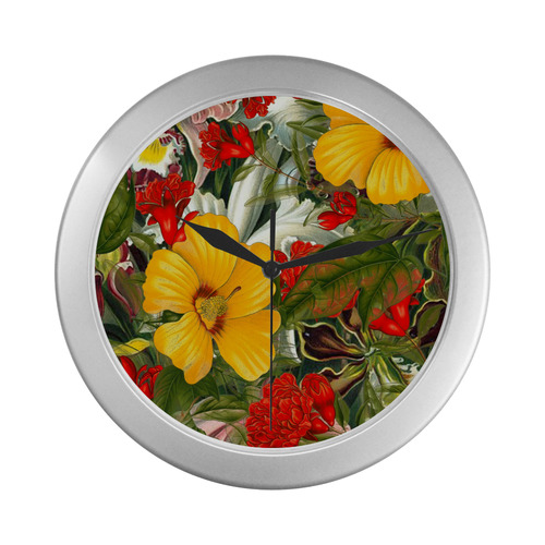 flora 1 Silver Color Wall Clock