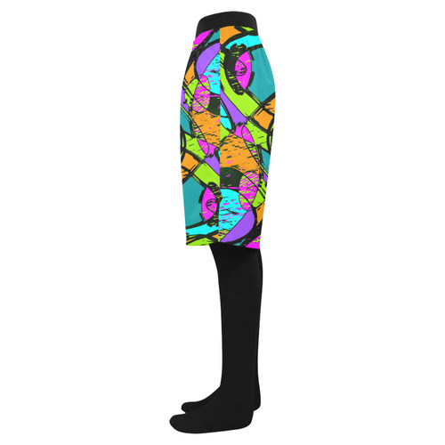 Abstract Art Squiggly Loops Multicolored Men's Swim Trunk (Model L21)