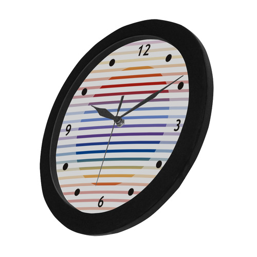 Narrow Flat Stripes Pattern Colored Circular Plastic Wall clock